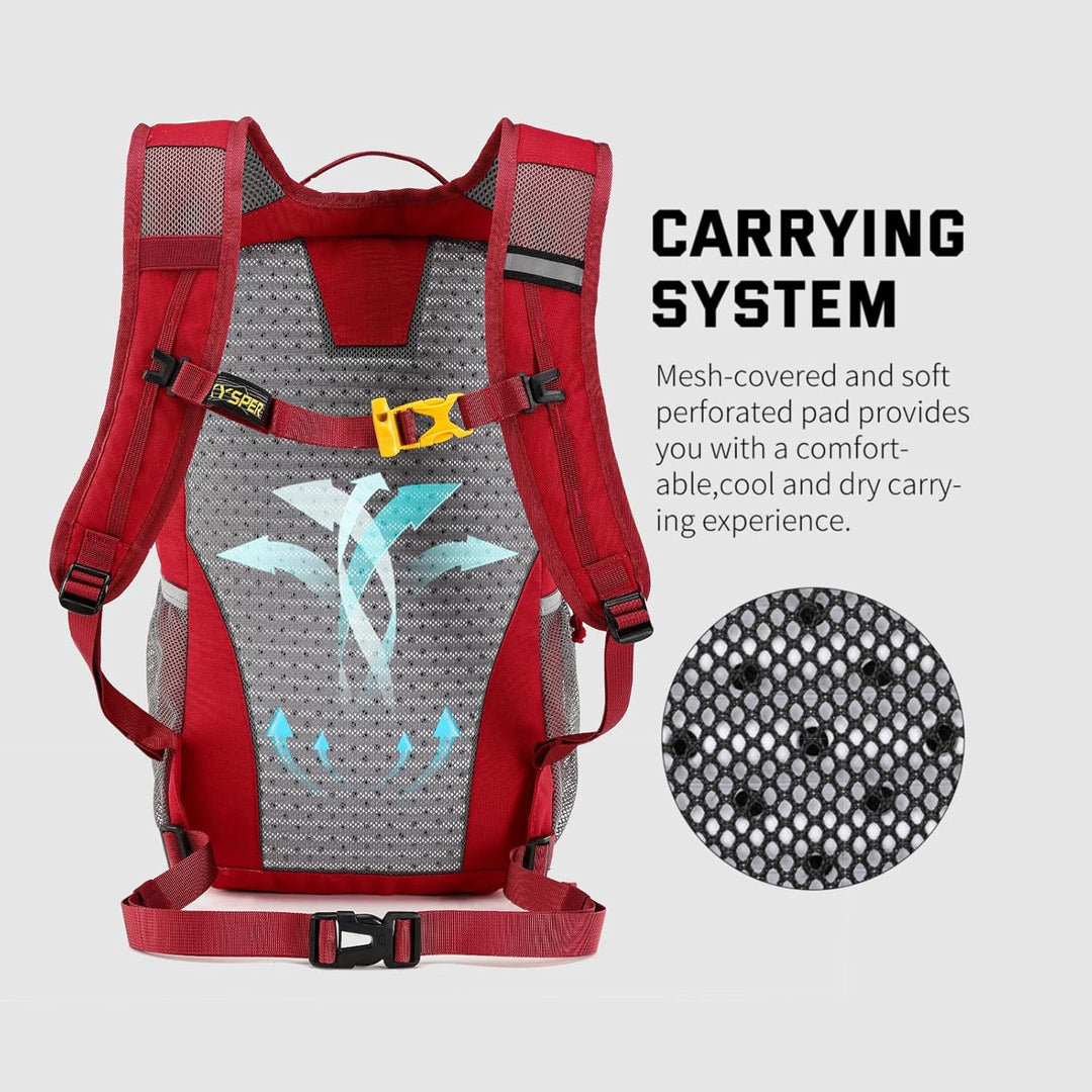 SKYSPER Leicht Wanderrucksack Klein Rucksack mit Rückenbelüftung Trekkingrucksack aus atmungsaktivem