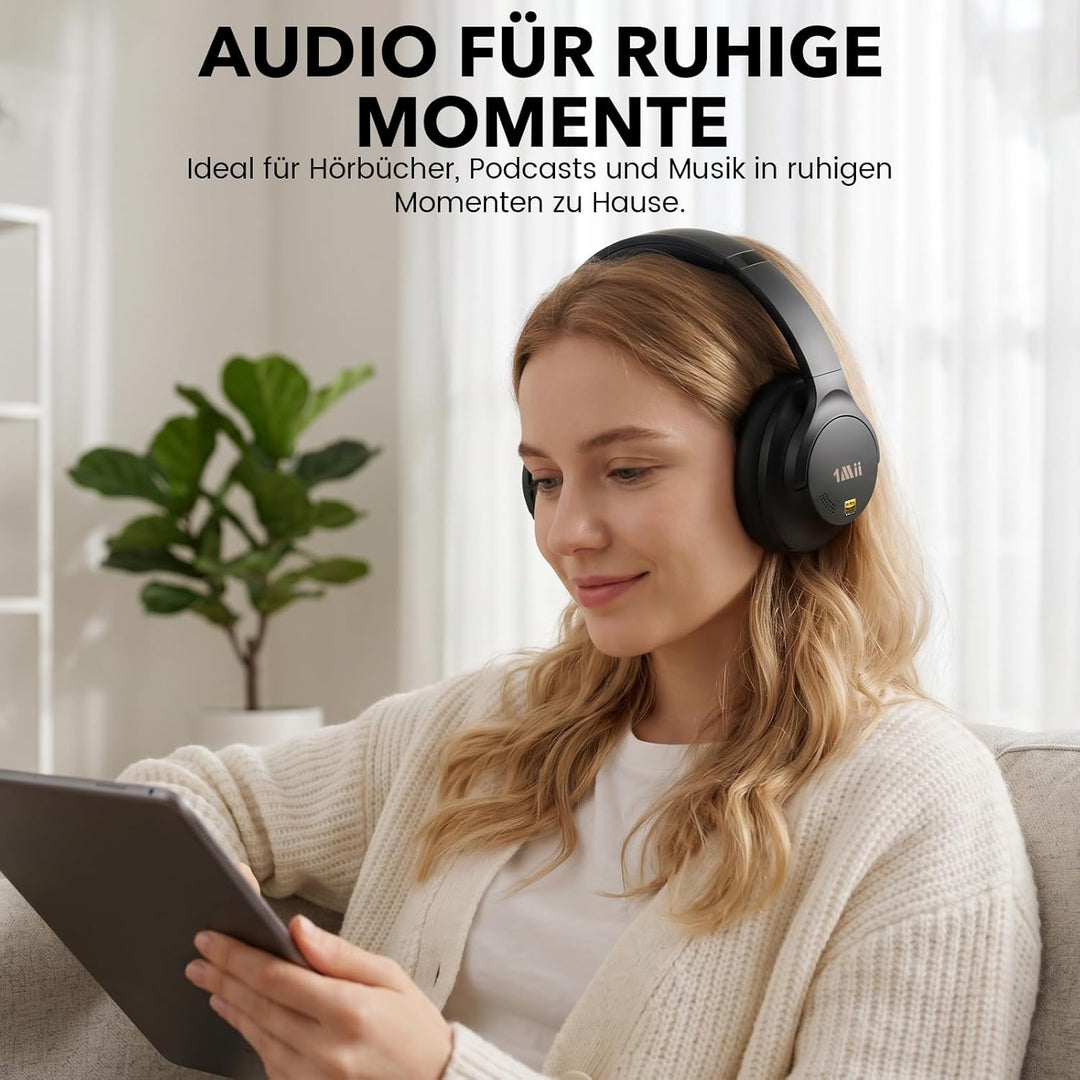 1Mii Y8+ Kabellose Bluetooth Kopfhörer, Hybrid Active Noise Cancelling, LDAC Hi-Res Audio, Individue