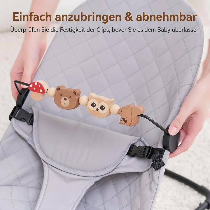 Spielzeug für Babywippe, kompatibel mit Baby Björn Bouncer Balance Soft &amp; Bliss, drehbare Holzspielz