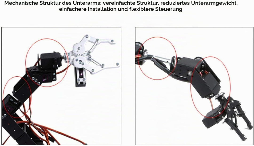 Mechanischer Arm, 6DOF-Roboterarm, Programmierbarer Vollmetall-Roboter, Mechanischer Arm, Klemmklaue
