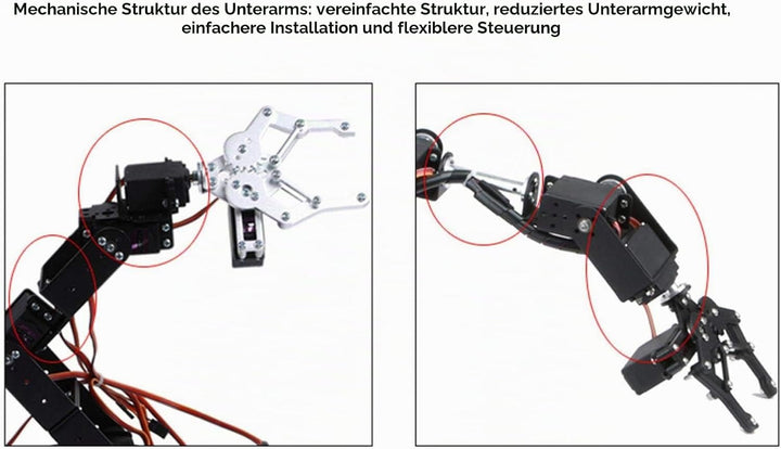 Mechanischer Arm, 6DOF-Roboterarm, Programmierbarer Vollmetall-Roboter, Mechanischer Arm, Klemmklaue