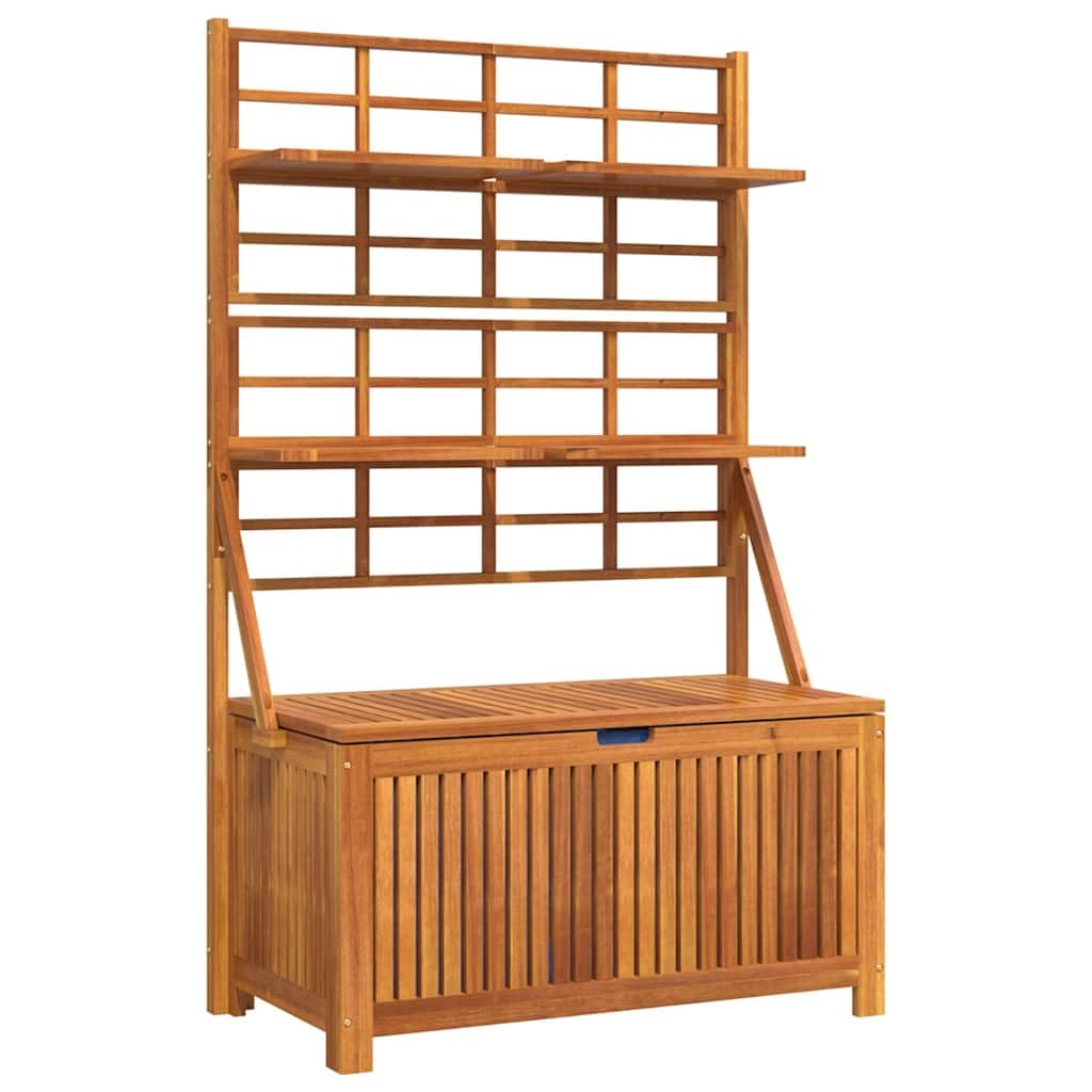 vidaXL Truhe mit Rankgitter Aufbewahrungsbox Auflagenbox Gartenbox Blumenregal Rankhilfe Gartentruhe