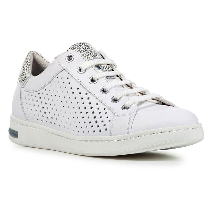 Geox Mädchen D Jaysen B Sneaker 36 EU White Lt Silver, 36 EU White Lt Silver