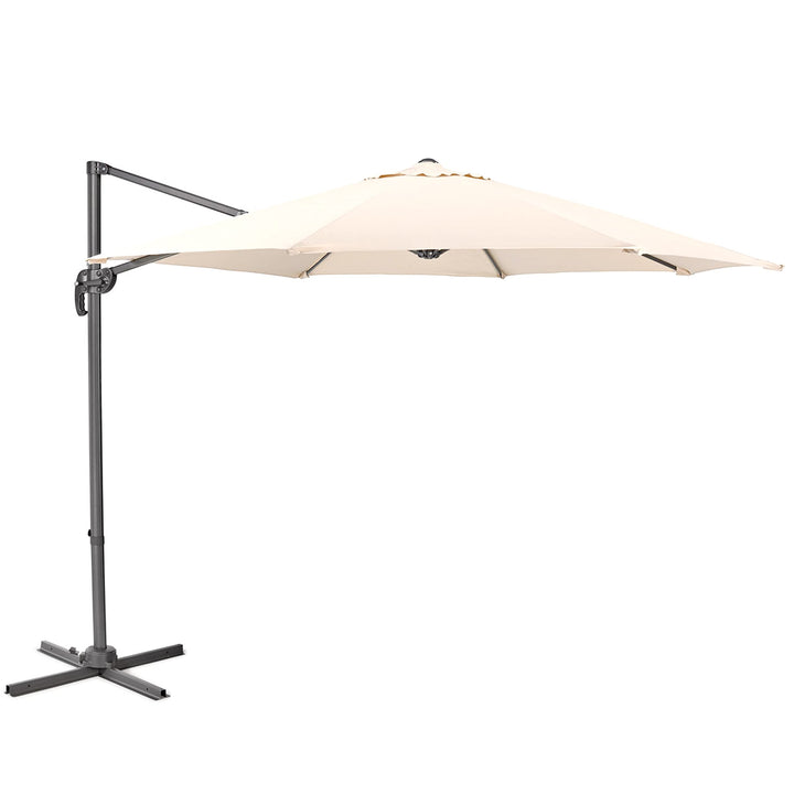 SVITA Sonnenschirm Ø 300 cm Aluminium-Ampelschirm mit Ständer und Kurbel, 360° Hebel-Konstruktion, k