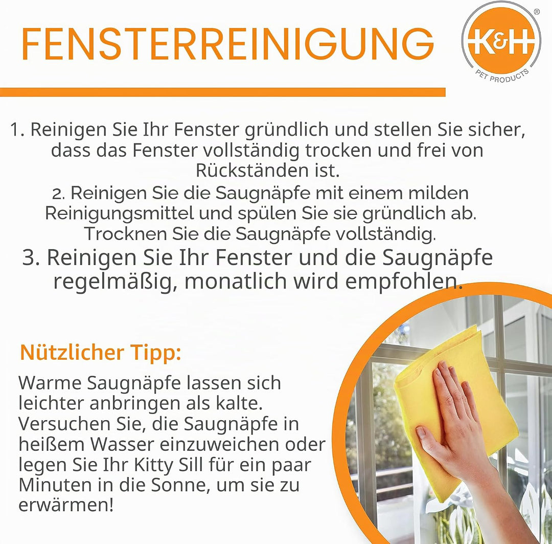 K&H 779091 EZ Easy Window Mount Kitty Sill, am Fenster zu befestigendes Katzenbett mit Einer Ebene E
