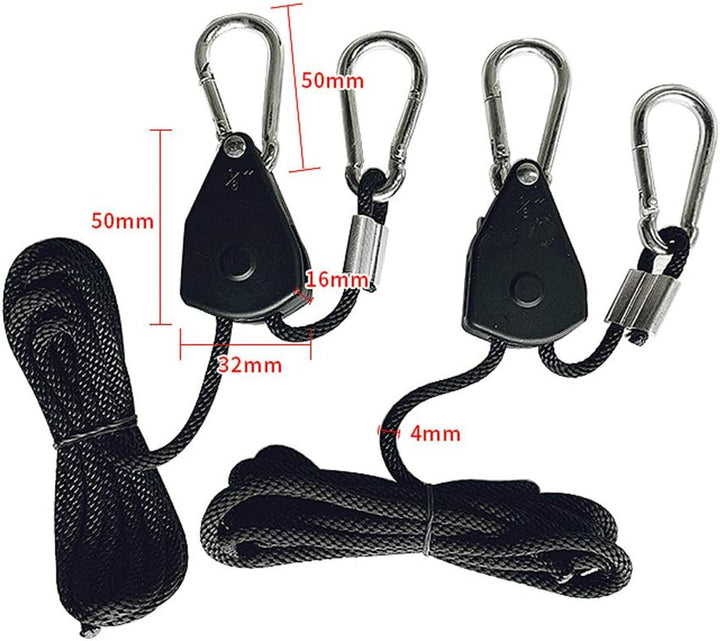 Verstellbarer Seil Ratsche, 2 Paar Seilratsche mit Haken, Aufhängen Seil Ratsche,150lb Seil Ratsche