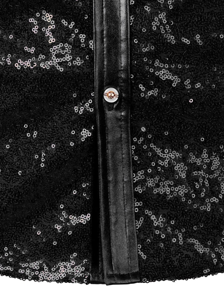 LucMatton Glänzende Metallic-Hemden für Herren, schmale Passform, Knopfleistenshirt, für Club, Rock,