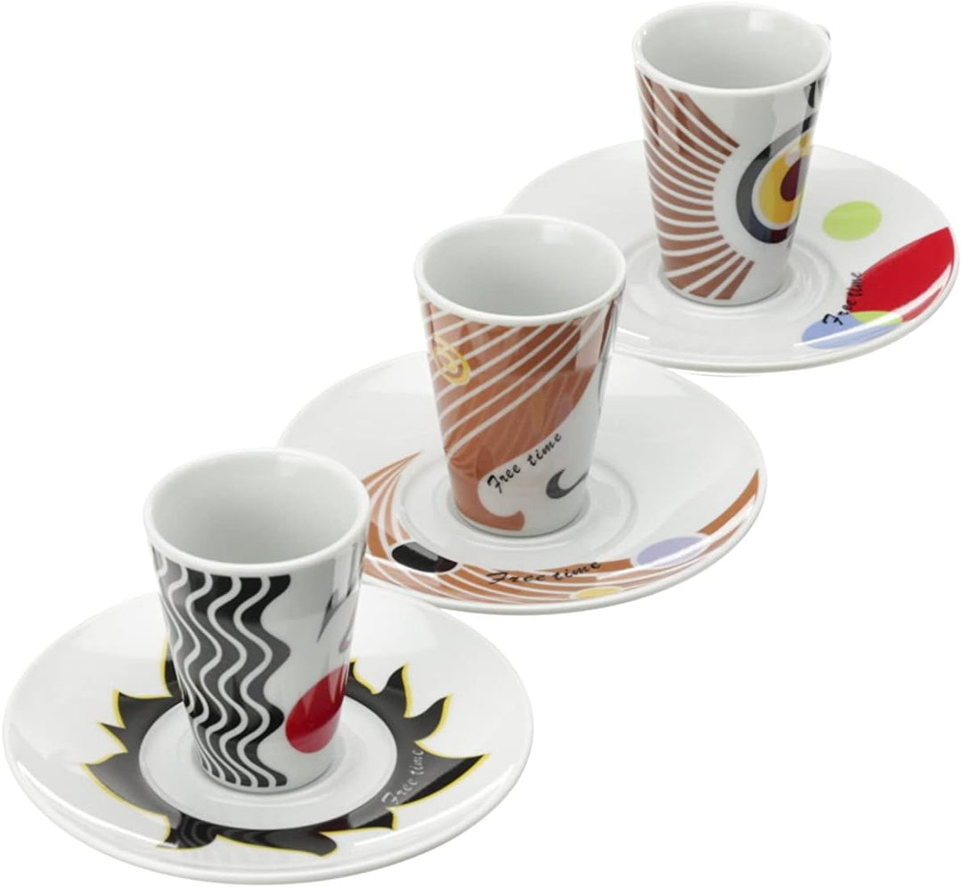Zeller, Porzellan, Espressotassen Set 12-teilig Faces, Dekor, Weiss, Weiss