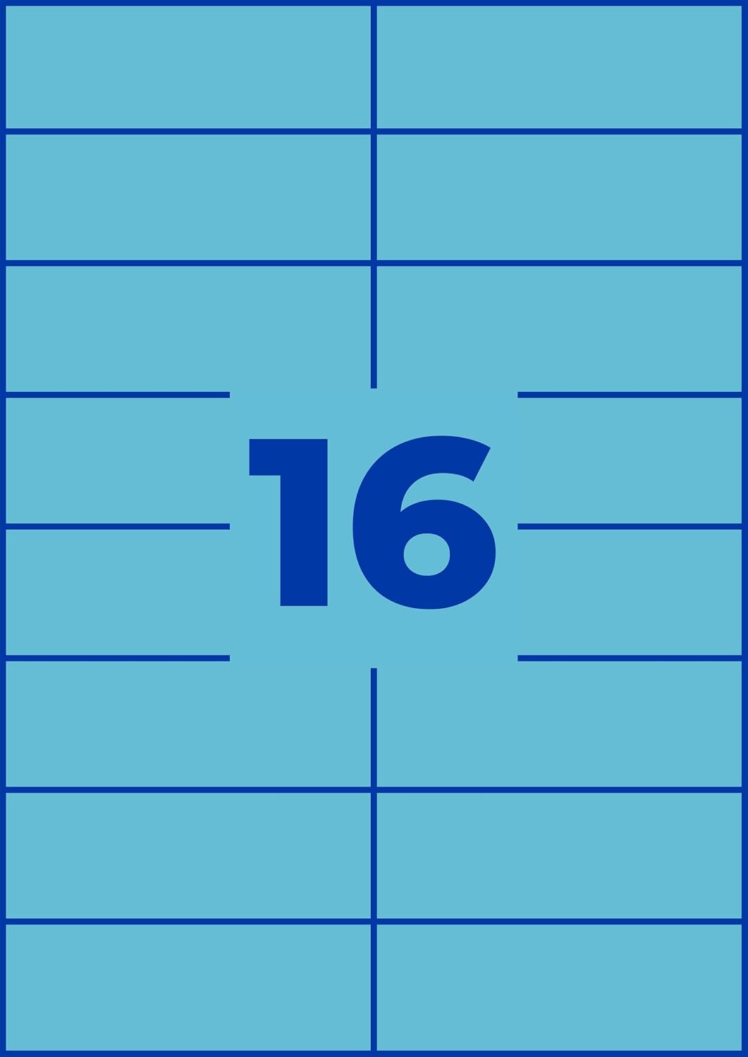 AVERY Zweckform 3453 Blaue Etiketten (1.600 Aufkleber, 105x37mm auf A4, permanent haftend, selbstkle