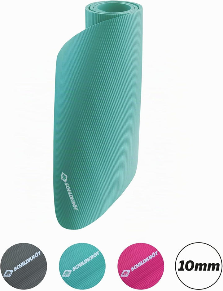 Schildkröt Fitnessmatte, 10 mm, rutschfeste Gymnastikmatte, mit Tragegurt, 183 x 61 x 1,0cm Mint, 96