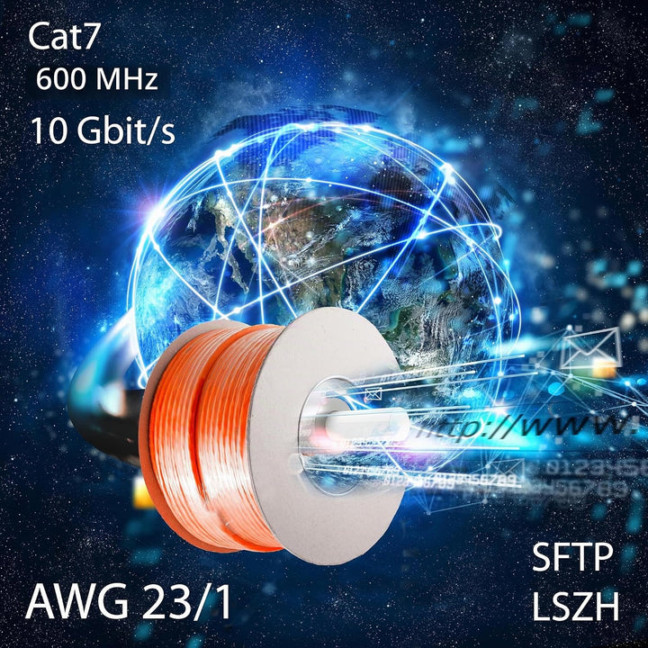 1aTTack.de CAT 7 Verlegekabel Netzwerkkabel CAT.7 LAN Halogenfrei Installationskabel CAT7 Kabel Netz