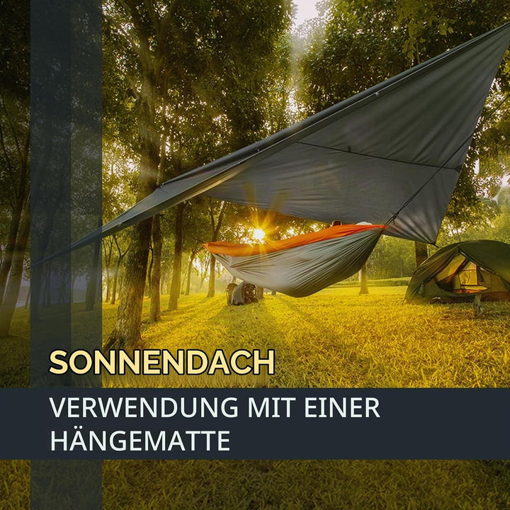 Tarp 3x4M Wasserdicht, Ultraleicht Camping Zeltplane, mit 15 Öse+6 Aluminiumstifte+8 Nylonseile, Ant
