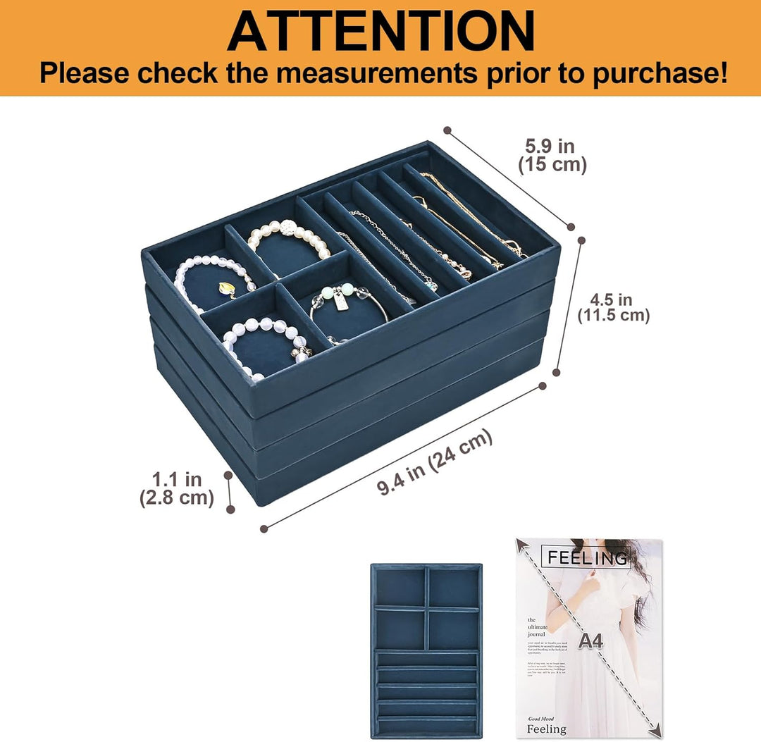 ProCase Schmucktablett Organizer Set mit 4 Schmuckschalen, Stapelbar Schmuck Schublade Organizer, Sc