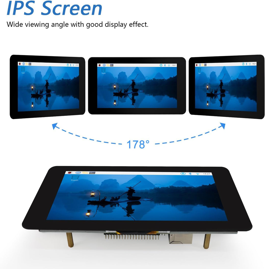 FREENOVE 7 Inch Touch Display for Raspberry Pi 5 4 B 3 B+ A+, 800x480 Pixel IPS Monitor, 5-Point Cap