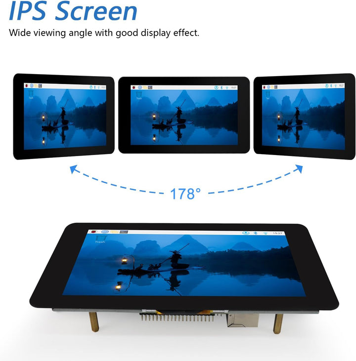 FREENOVE 7 Inch Touch Display for Raspberry Pi 5 4 B 3 B+ A+, 800x480 Pixel IPS Monitor, 5-Point Cap
