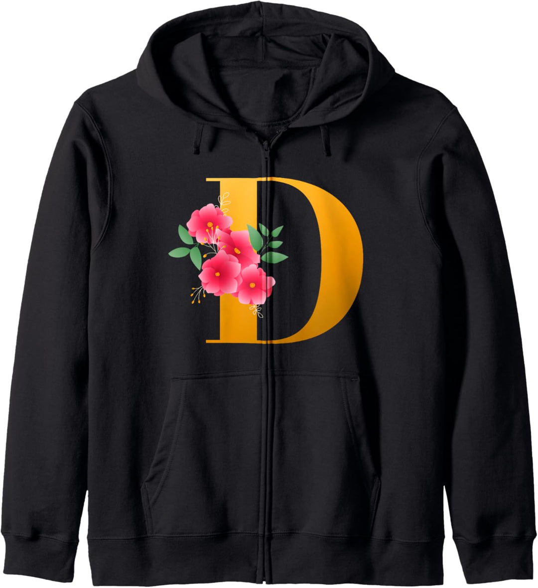 Cool Floral Alphabet Cute Initial Monogram Letter D Graphic Kapuzenjacke