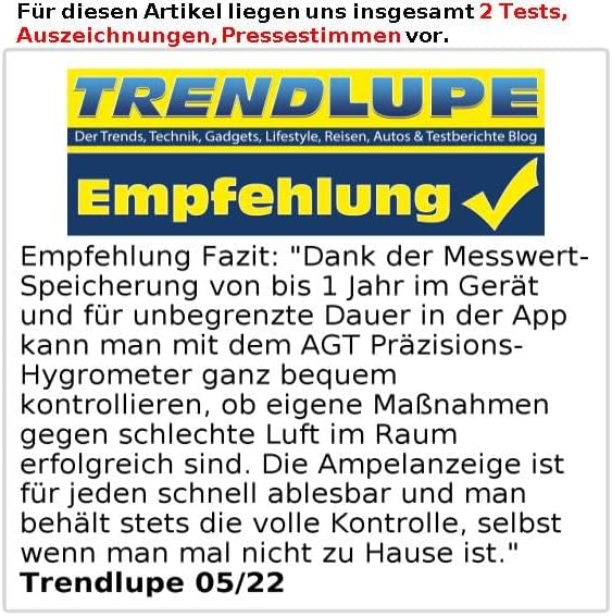 AGT Raumluftmessgerät: 5in1-Akku-Luftqualitätsmesser, HCHO, PM1/2,5, Temperatur u.v.m., App (Partike