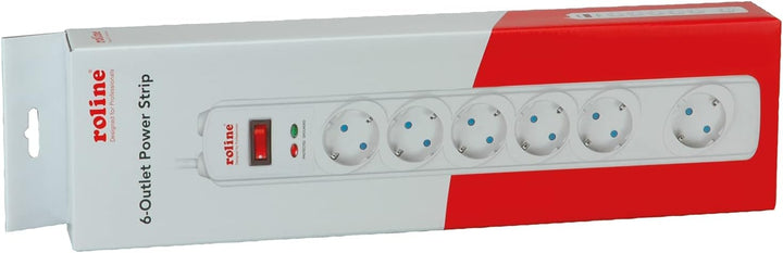 ROLINE SurgeSecure Steckdosenleiste 6fach, mit Überspannungsschutz, weiss, 1,8 m