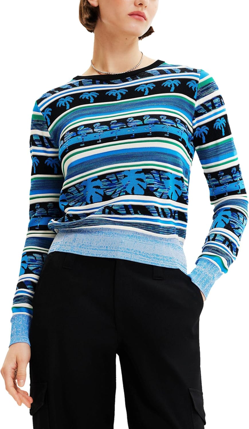 Desigual Damen Sweatshirt XS Blau, XS Blau