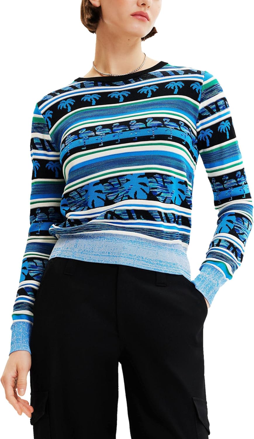 Desigual Damen Sweatshirt XS Blau, XS Blau