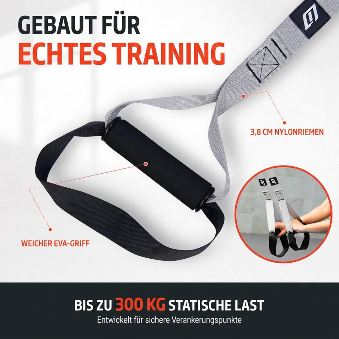 Suspensionstraining Trainingsgeräte, Sport Geräte, belastbar bis 300 kg, verstellbar von 145 bis 200