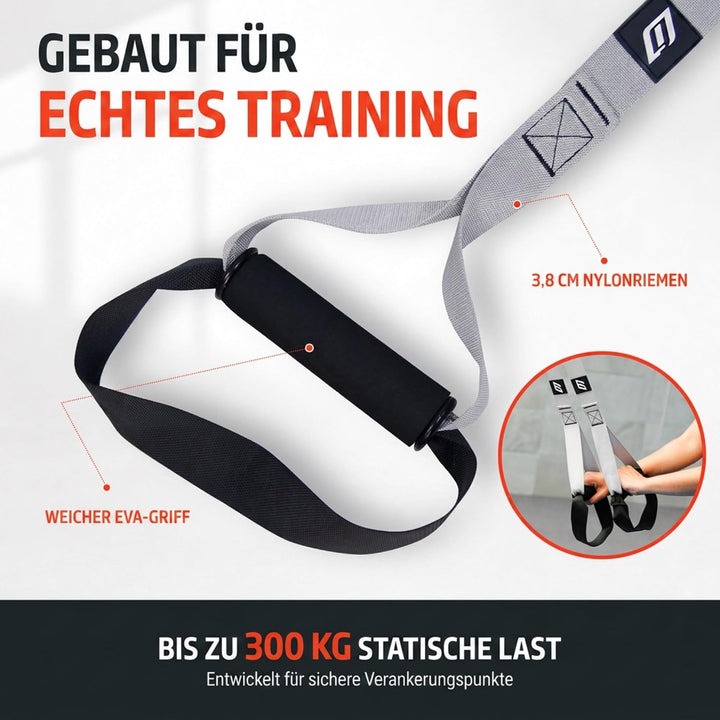 Suspensionstraining Trainingsgeräte, Sport Geräte, belastbar bis 300 kg, verstellbar von 145 bis 200