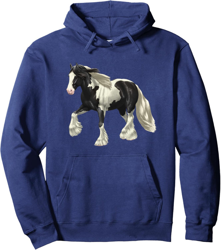 Hübsches schwarz-weiss schecke Tinker Zugpferd Hemd Pullover Hoodie