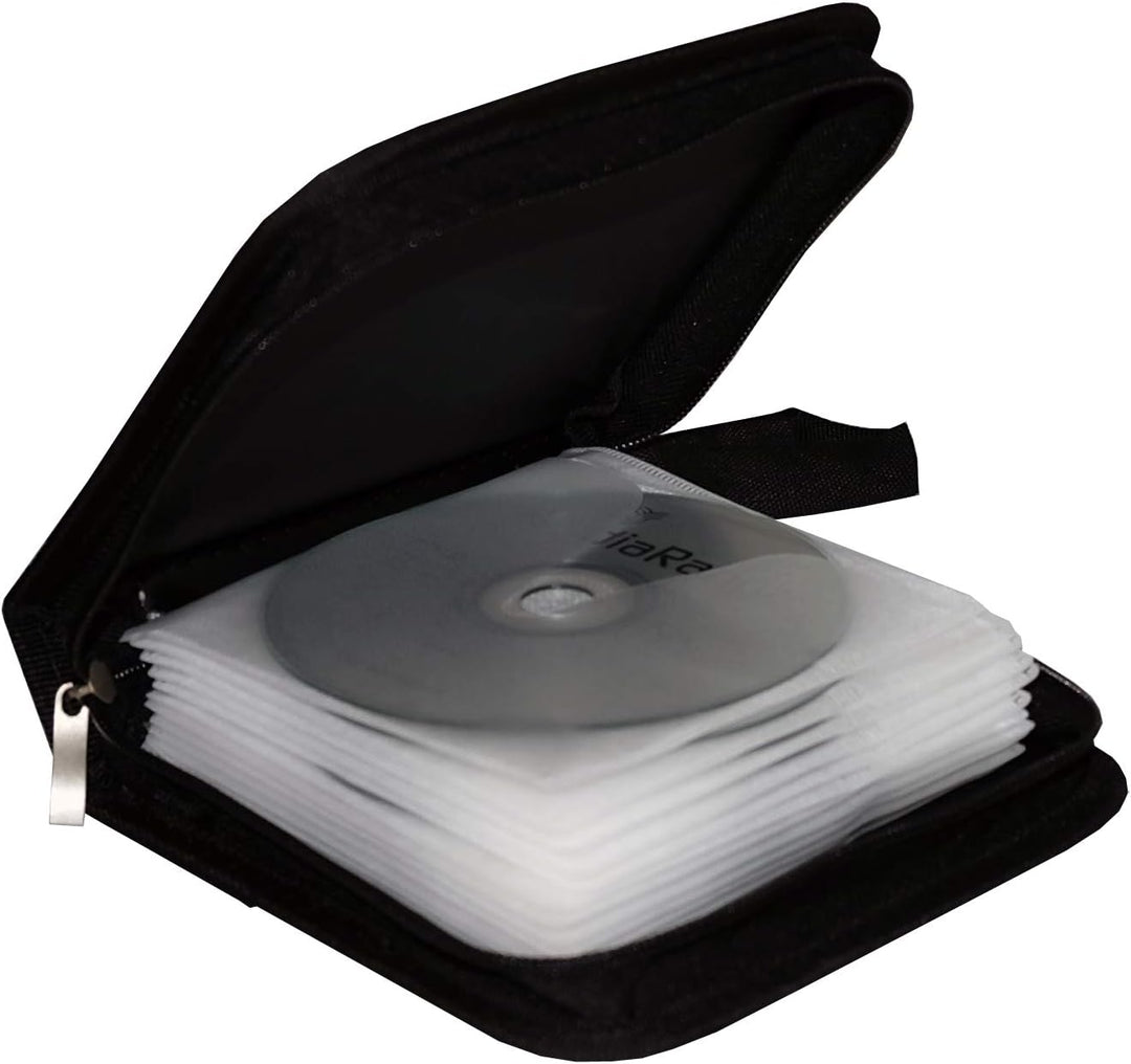 MediaRange Archivierungsmappe für 24 Discs, Nylon, schwarz schwarz 24 Discs, schwarz 24 Discs
