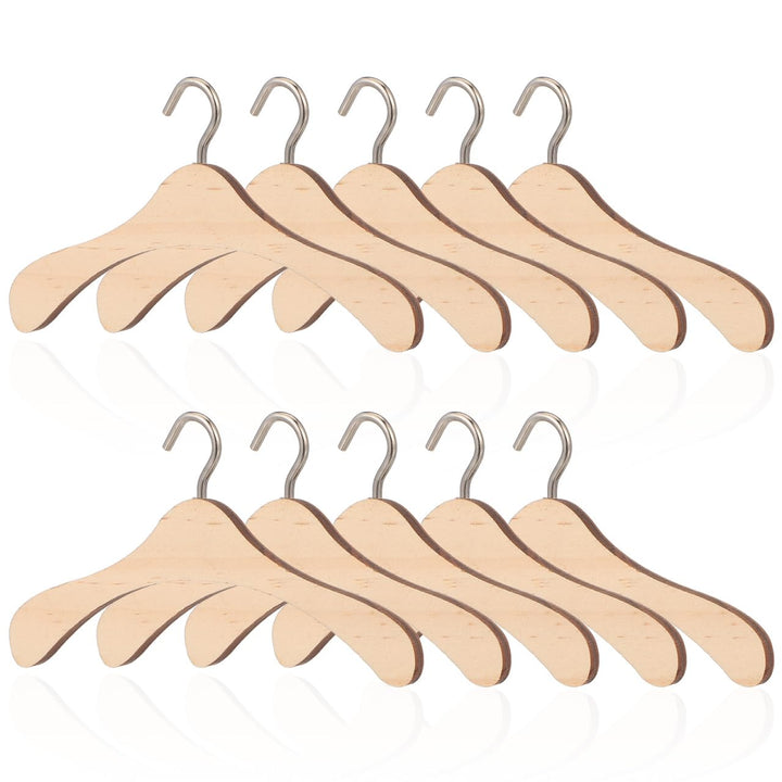 Rosenice Kleiderbügel für Puppen, Aufhängung aus Holz, 1/3-BJD-Puppen, 10 Stück