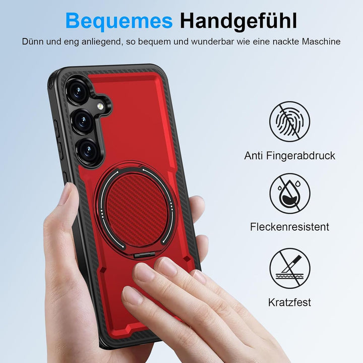 Handyhülle für Samsung Galaxy S24/S25 Hülle fit für Mag-Safe, 360 Grad Magnetisch Metall Ring Handyt