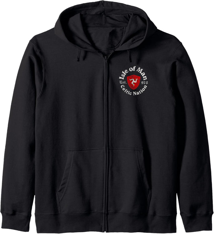 Isle of Man Celtic Nation Established 978 Double Sided Kapuzenjacke