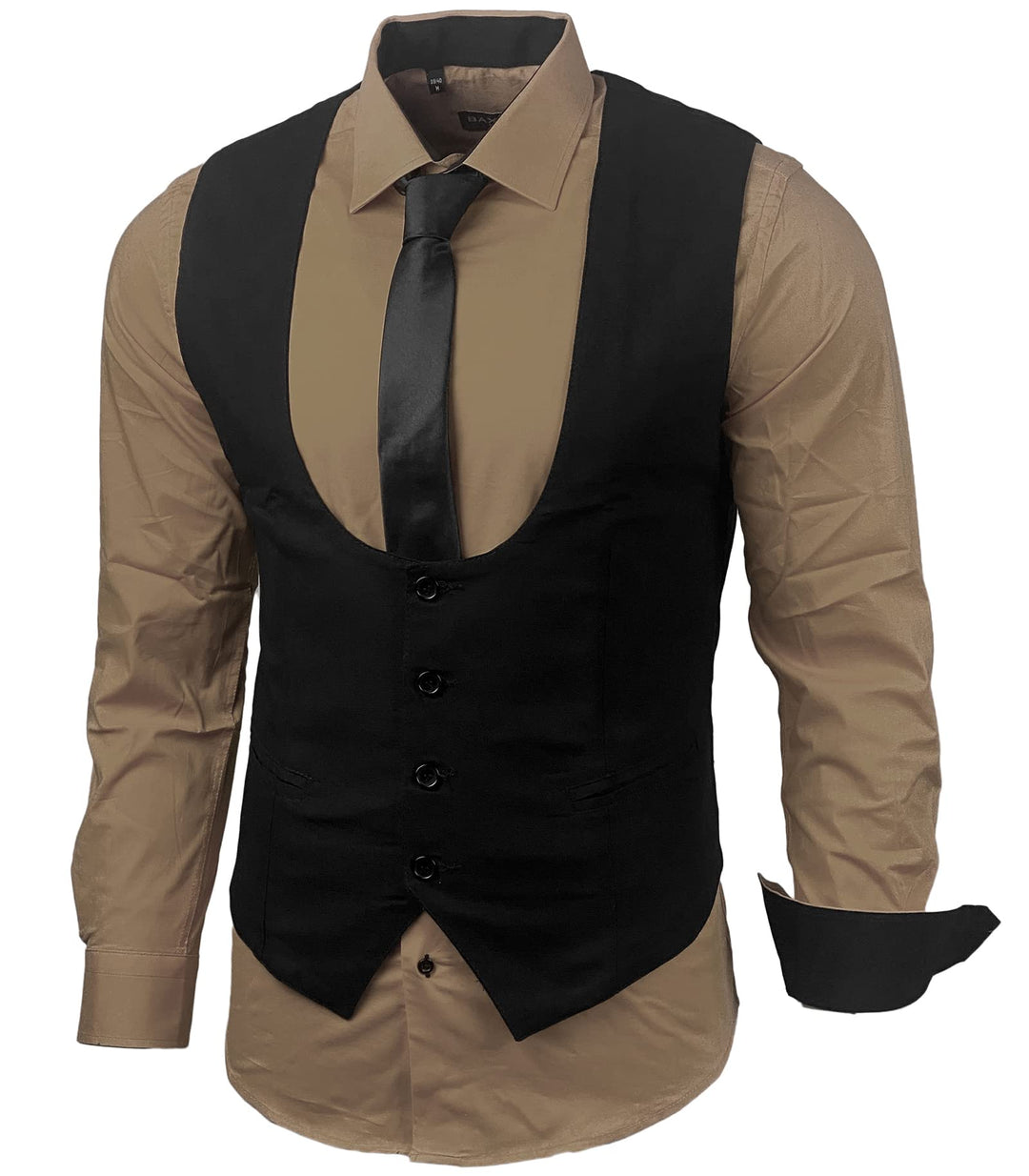 Herren Hemd Weste Krawatte Set Business Anzugweste Westen Slim Fit Smoking Frack Business Herrenanzu