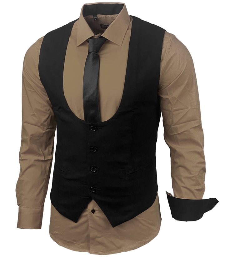 Herren Hemd Weste Krawatte Set Business Anzugweste Westen Slim Fit Smoking Frack Business Herrenanzu