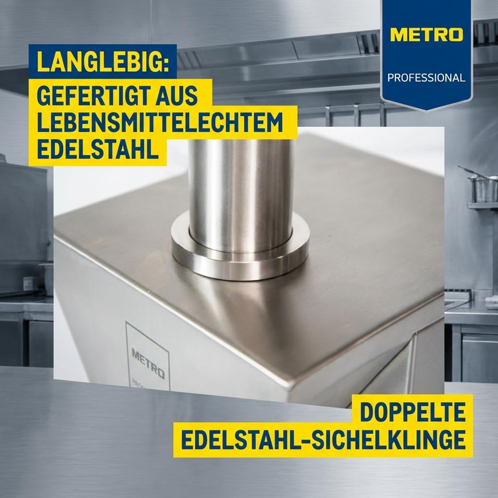 METRO Professional elektr. Currywurstschneider GWS1000, 135 W, Edelstahl, 33 x 19 x 24 cm, silber