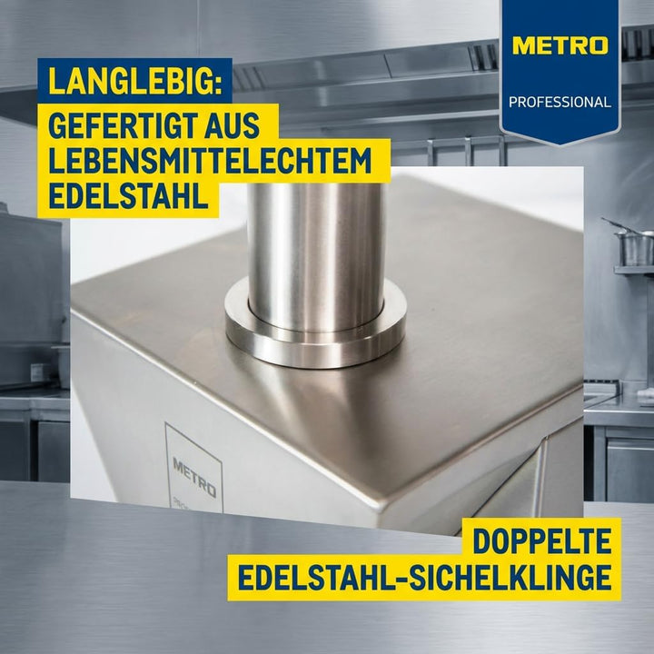 METRO Professional elektr. Currywurstschneider GWS1000, 135 W, Edelstahl, 33 x 19 x 24 cm, silber