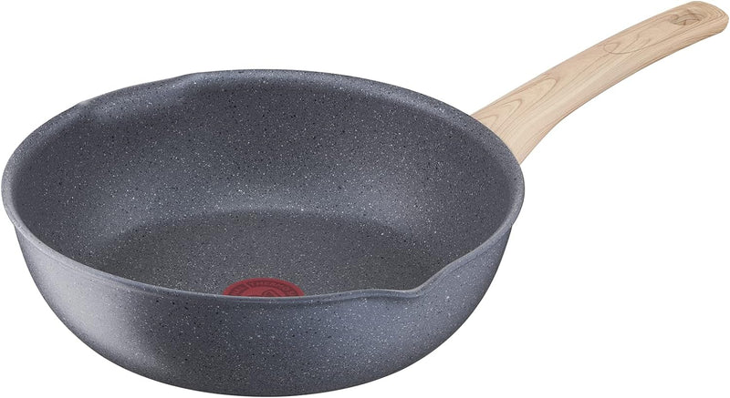 TEFAL G2667702 NATURAL FORCE 26 cm tiefe Pfanne, Mineralia + Antihaftbeschichtung, alle Kochfelder i