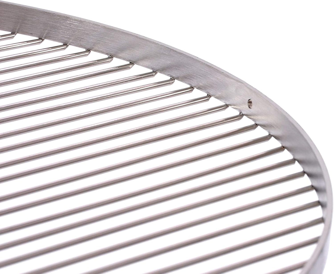 Grillrost Ø 70 cm mit Reling 20 mm 4 mm Edelstahl für Schwenkgrill BBQ Dreibein