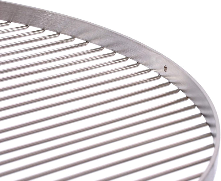 Grillrost Ø 70 cm mit Reling 20 mm 4 mm Edelstahl für Schwenkgrill BBQ Dreibein