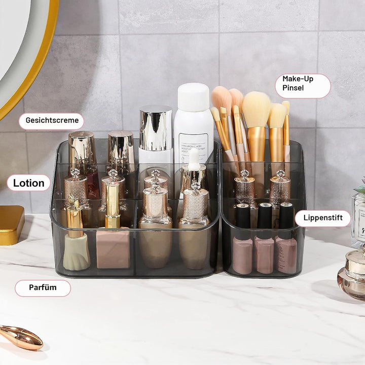 DASITON Make Up Organizer mit 5 Fächern, Pinselhalter Kosmetik Aufbewahrung Makeup Pinsel Organizer