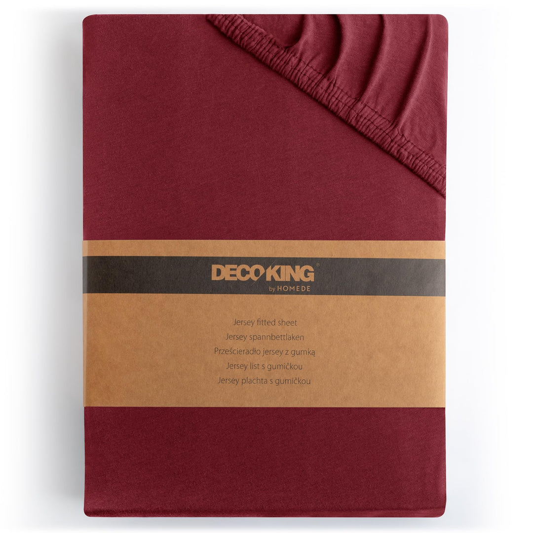 DecoKing Spannbettlaken 160x200 180x200 cm 100% gekämmte Baumwolle Bordeaux Spannbetttücher Jersey B