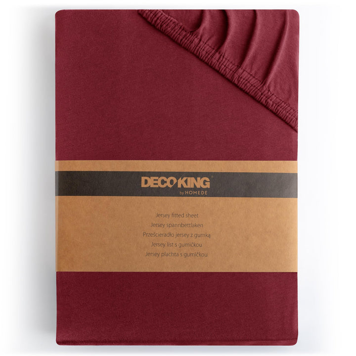 DecoKing Spannbettlaken 160x200 180x200 cm 100% gekämmte Baumwolle Bordeaux Spannbetttücher Jersey B