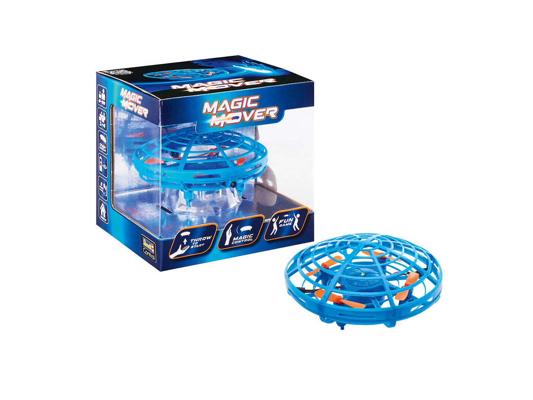 Revell Control Magic Mover Blau I Spass-Drohne mit Wurf-Start-Funktion I Steuerung durch Handbewegun
