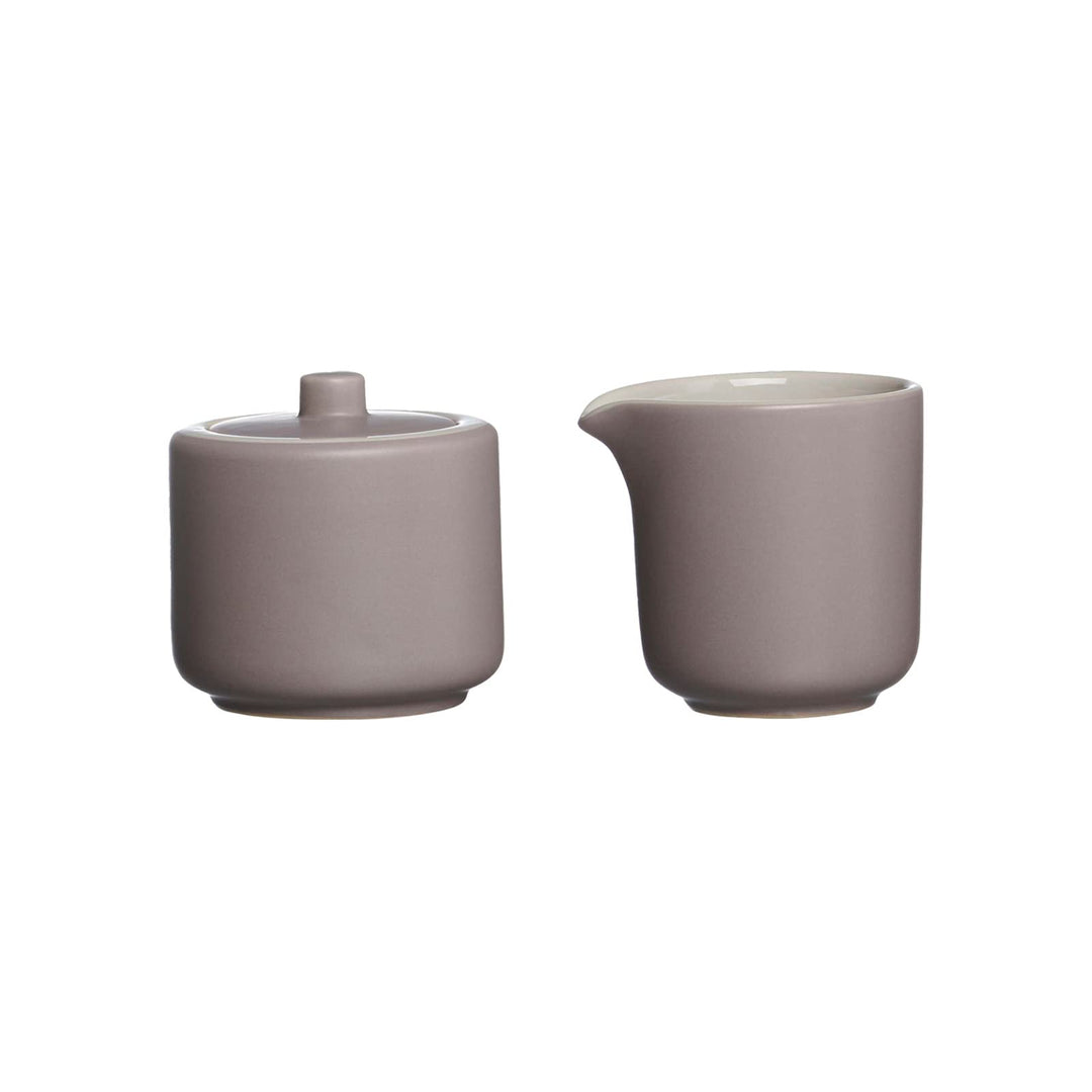 Ritzenhoff &amp; Breker Milch- und Zuckerset Jasper, Taupe, Milchkännchen &amp; Zuckerdose aus Keramik, Auss