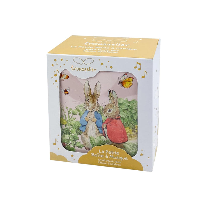 Trousselier 6260367 Musikspieldose für Kinder, Peter Hase, Schmuckschatulle mit ausziehbarer Schubla