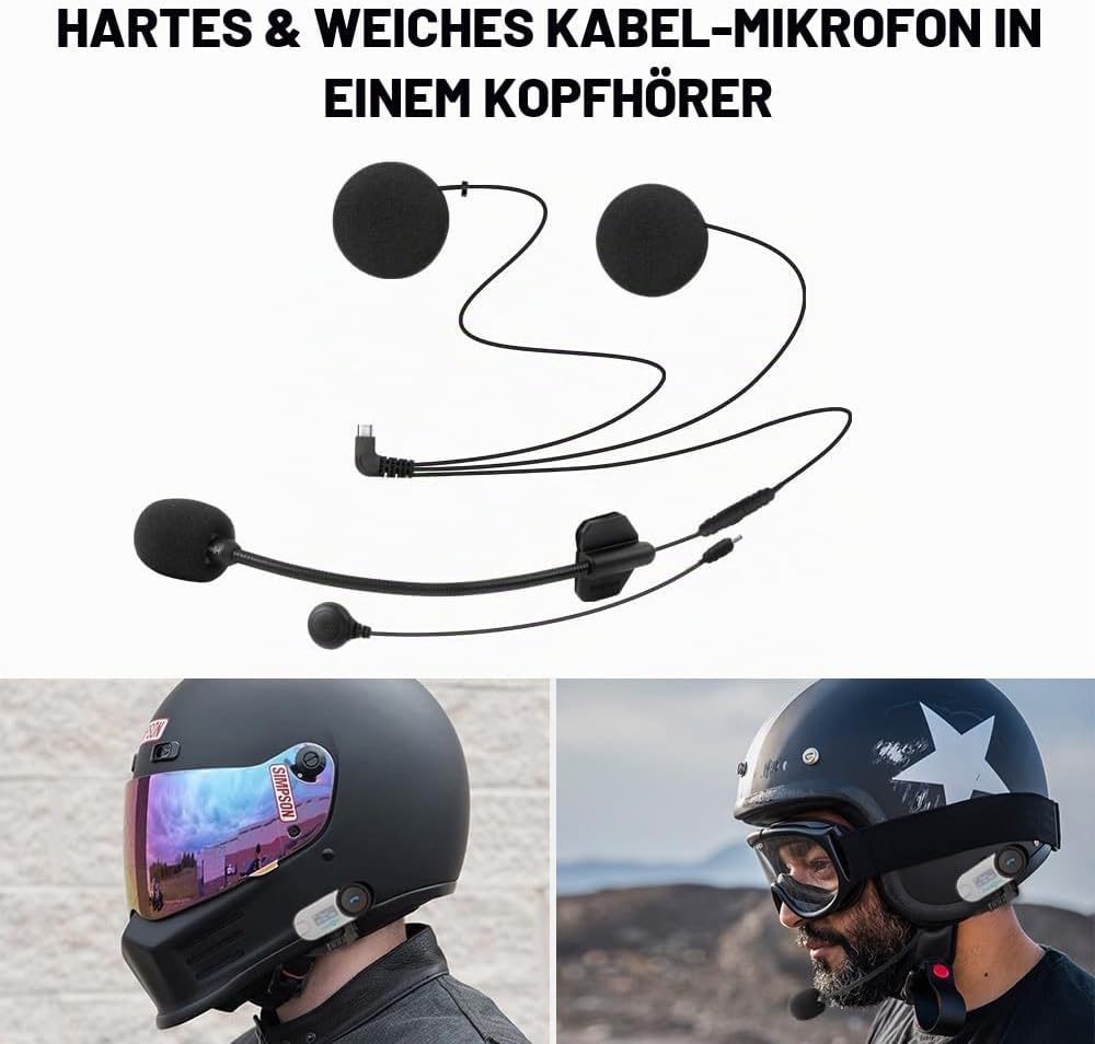 FreedConn 5pin Mikrofone und Kopfhörer Aktualisierung TCOM-SC und TCOM-VB Motorrad Headset 5-pin- Mi