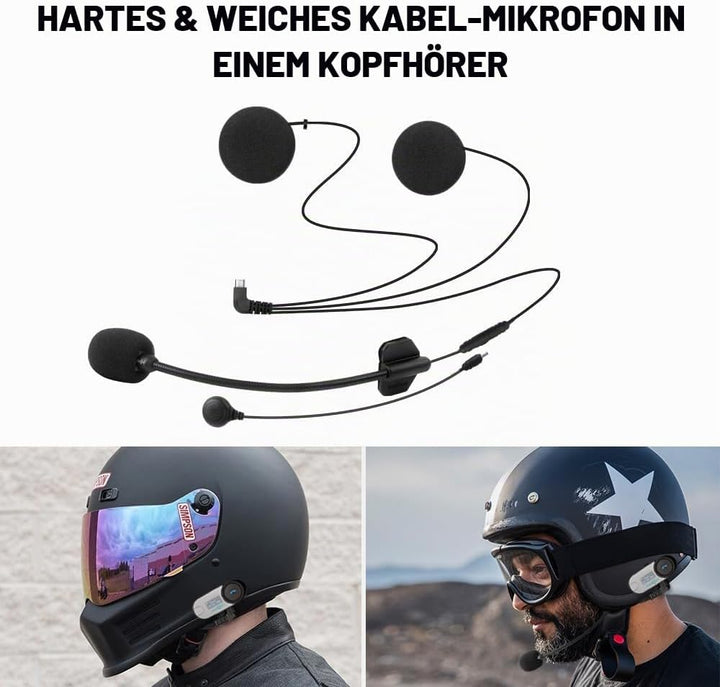 FreedConn 5pin Mikrofone und Kopfhörer Aktualisierung TCOM-SC und TCOM-VB Motorrad Headset 5-pin- Mi