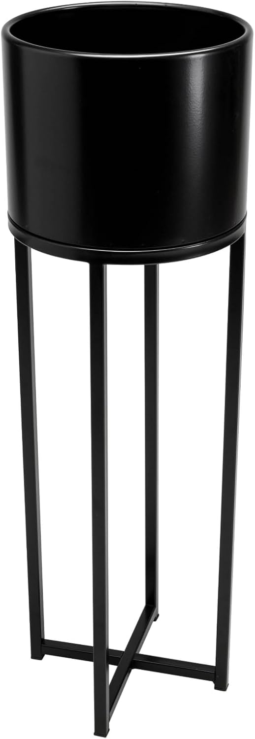 VIVANNO Blumentopf auf Ständer mit Beinen Füssen Gestell Elevate Cross 79 cm, Schwarz Schwarz Matt 7