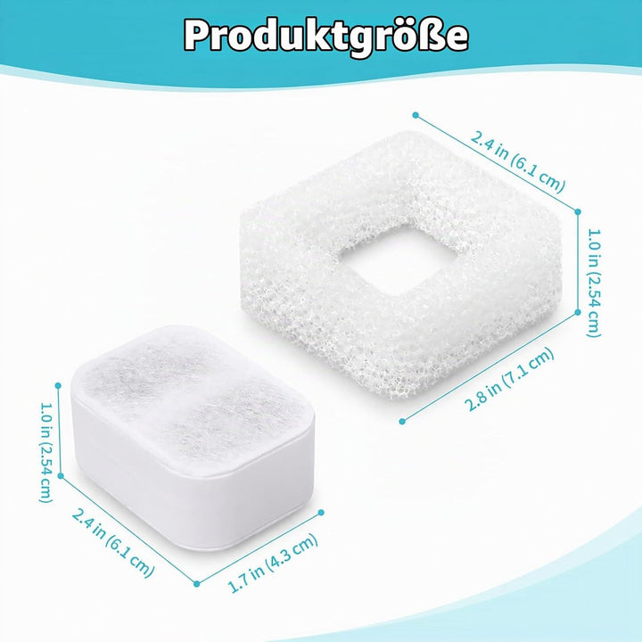 Poweka Ersatzfilter Kompatible mit iPettie Trinkbrunnen Katzen und Hunde für 2,1L Katzenbrunnen Wass