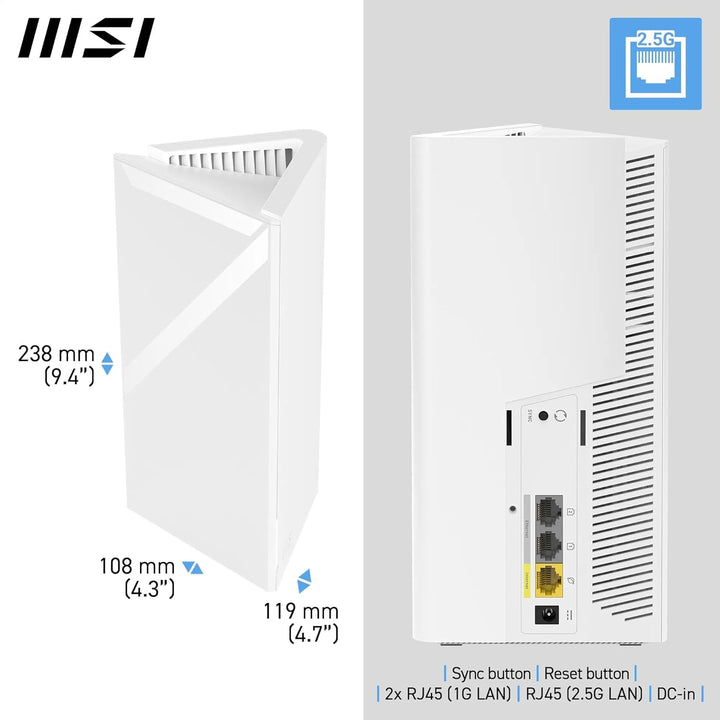 MSI Roamii BE Lite Mesh System- 1 Pack Roamii BE Lite 1er Pack Mesh System, Roamii BE Lite 1er Pack
