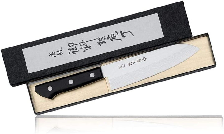 TOJIRO DP Damaskus japanisches Messer Santoku ECOWOOD